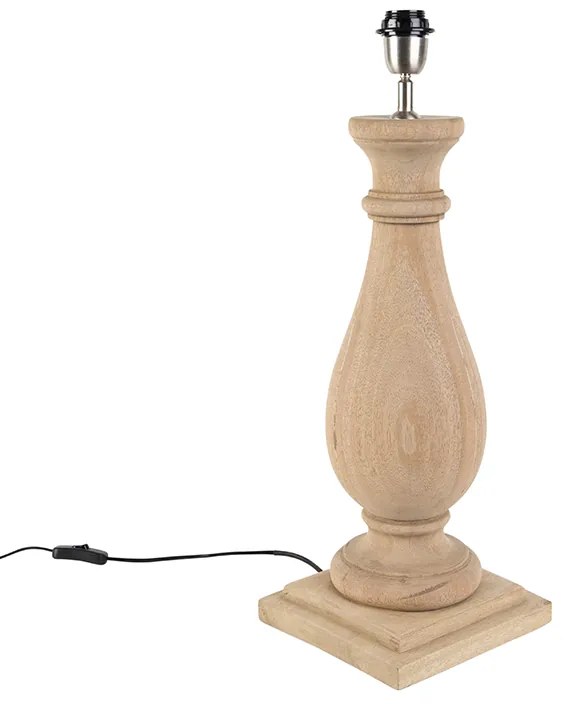 Lampada da tavolo rustica in legno senza paralume - Burdock