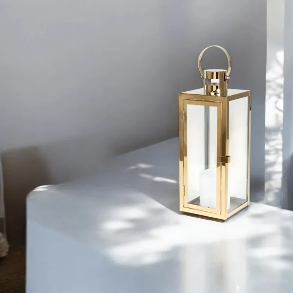Lanterna decorativa dorata 49 cm
