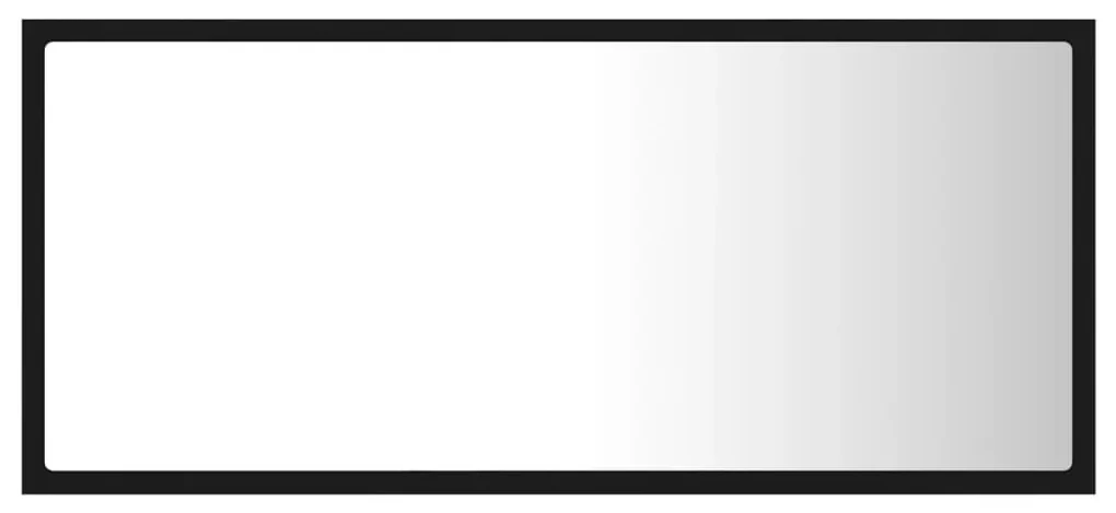 Specchio da bagno a led nero 90x8,5x37 cm in acrilico