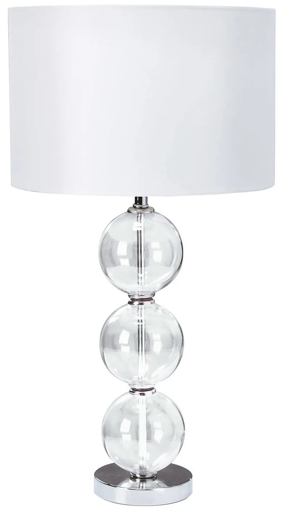 Lampada Da Scrivania Classico Bliss Acciaio Cromo Vetro Bianco 1 Luce E27