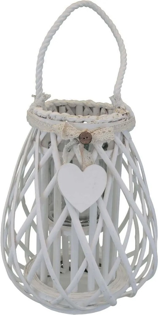 GEORGIE - lanterna in vimini tondo 15 x 36 cm