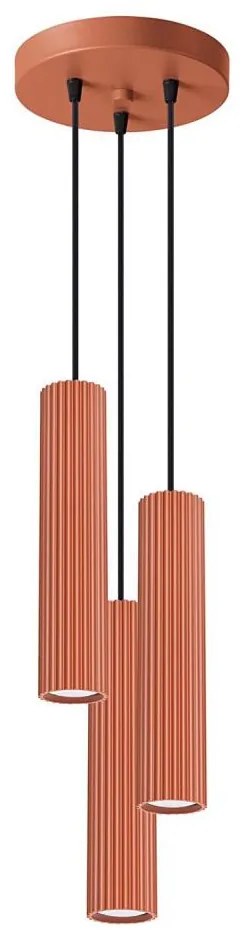 Sollux SL.1633 - Lampadario a sospensione con filo KARBON 3xGU10/10W/230V rosso