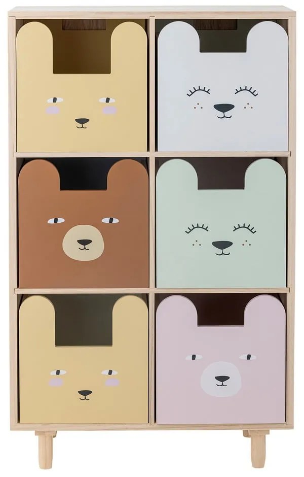 Cassettiera bassa per bambini in legno massiccio di pavlovnia in colore naturale 25,5x88,5 cm Calle - Bloomingville Mini