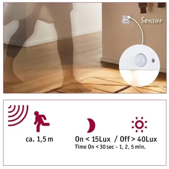 Paulmann 93133 - LED/1,2W Illuminazione scale con sensore EDGE 230V bianco