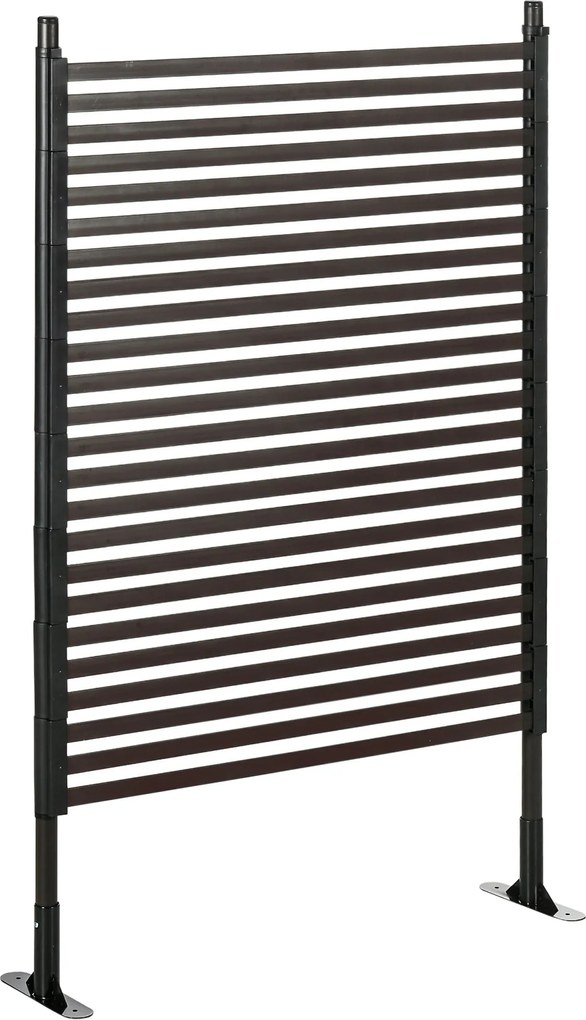 Recinzione Divisorio da Giardino 93x22x150 cm Modulabile Autoportante in Acciaio Marrone...
