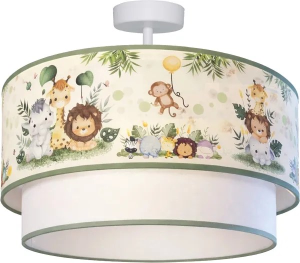 Brilagi-LED Plafoniera per bambini BOBO 1xE27/60W/230V Ø 40 cm crema/verde/giungla