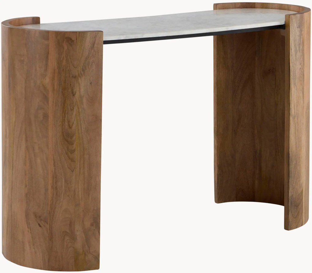 Scrivania in marmo e legno di mango Ilse
