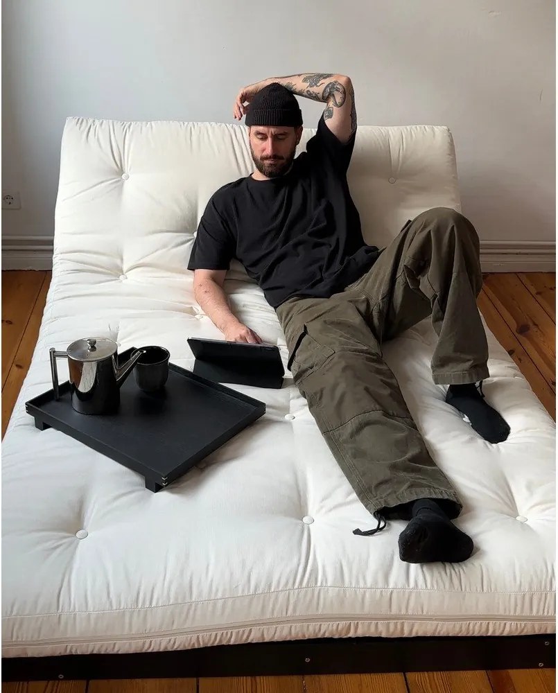 Divano letto grigio 140 cm Roots Black Night - Karup Design