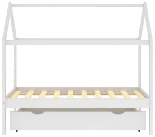 Giroletto Bambini con Cassetto Bianco Pino Massello 80x160 cm