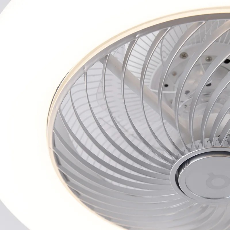 Ventilatore da soffitto argento con LED e telecomando - Clima