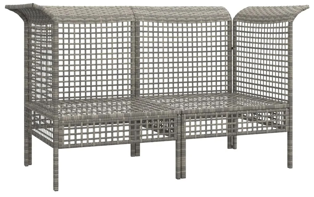 Divani angolari da giardino con cuscini 2pz polyrattan grigio