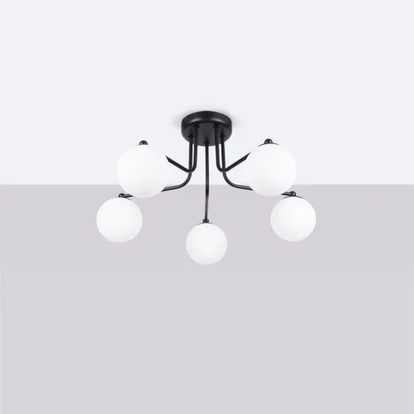 Sollux SL.1663 - Lampadario a sospensione con supporto rigido ASTRAL 5xG9/8W/230V nero