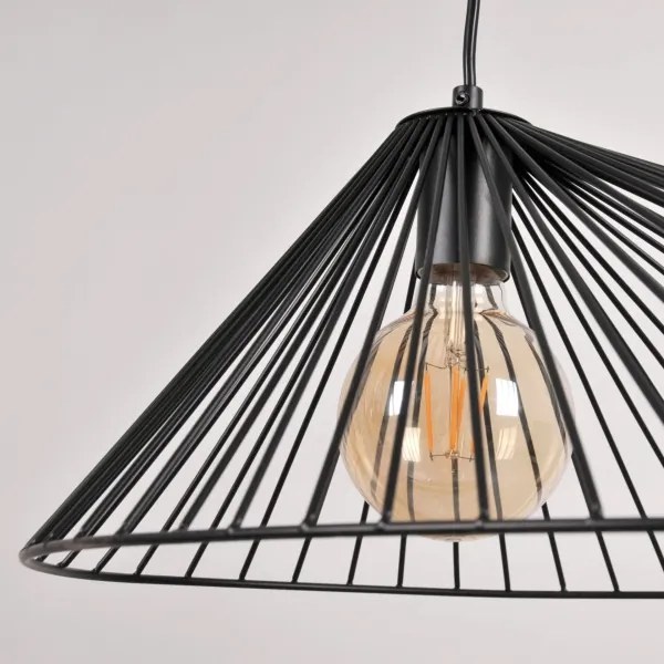 Lampadario a sospensione con filo AURORA 1xE27/20W/230V diametro 60 cm nero