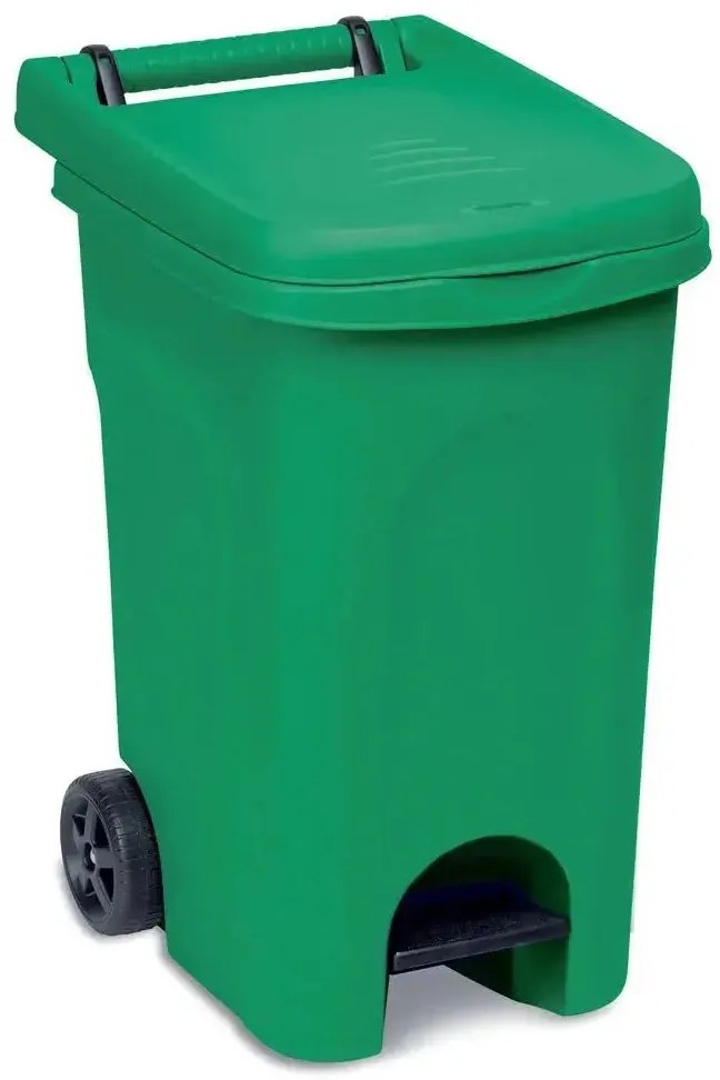 Pattumiera Stefanplast ruote con pedale lt 60, VERDE