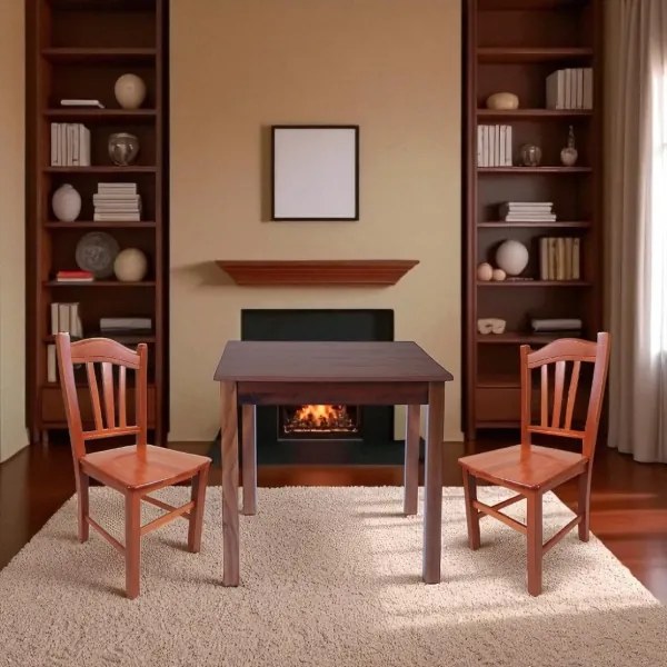 Sedia in legno massello con seduta legno Ciliegio SILVANA set da 2