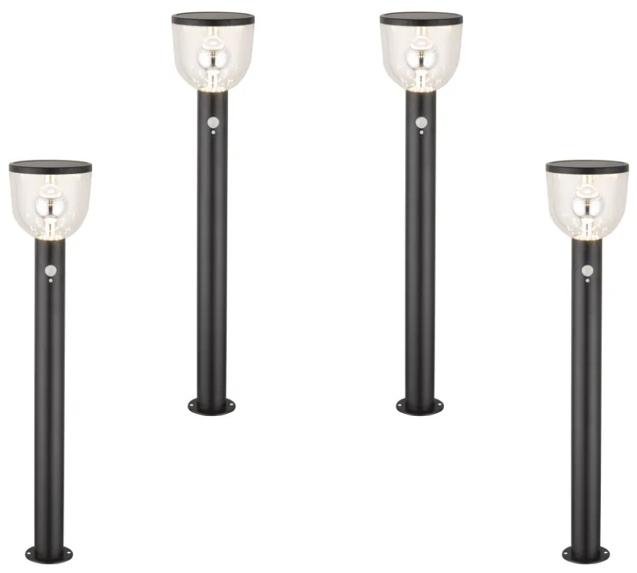 4 Pezzi - Lampioncino Solare per Giardino e Viali LMS-082