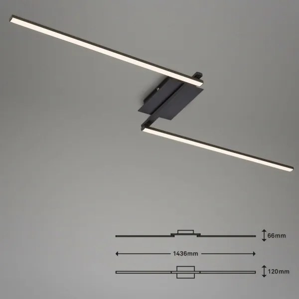 Brilo 3500-015 - Lampadario a plafone LED STAFF 2xLED/6W/230V nero