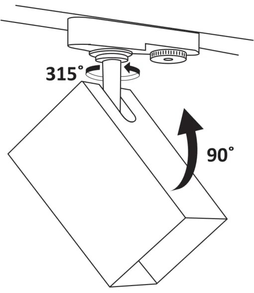 Faretto per sistema a binario SQUARE 1xGU10/10W/230V nero