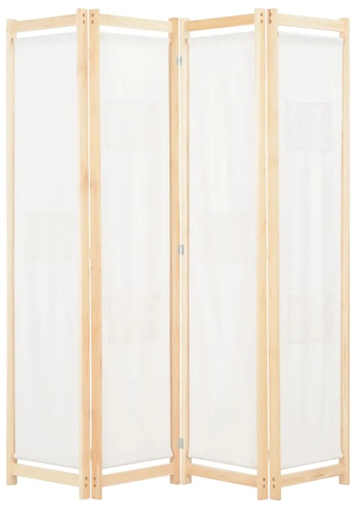 Divisorio A 4 Pannelli Crema 160x170x4 Cm İn Tessuto /