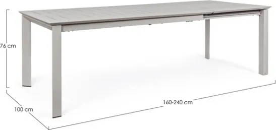 Tavolo Allungabile In Alluminio Per Esterni 100x160-240 Konnor Rastin Bizzotto