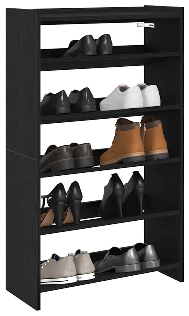 Scarpiera Nera 60x25x100 Cm İn Truciolato /