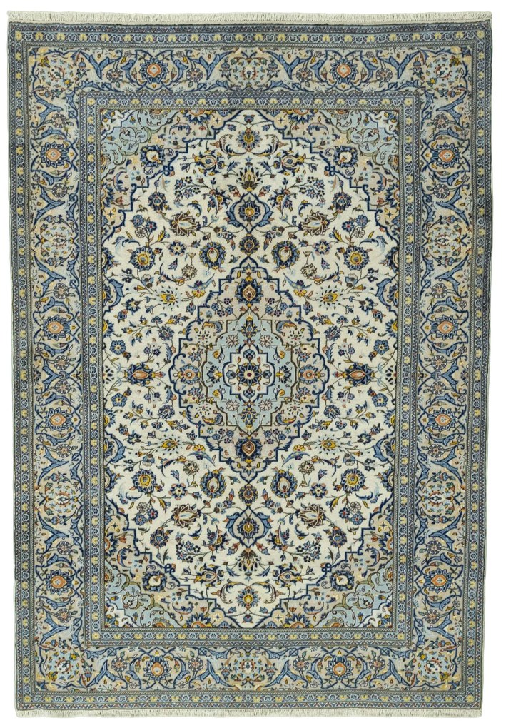 Kashan Tappeto 290x200 Beige (Iran) Annodato A Mano