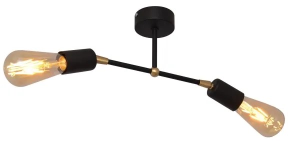 Lampadario a plafone ROSETTE 2xE27/15W/230V nero/dorato