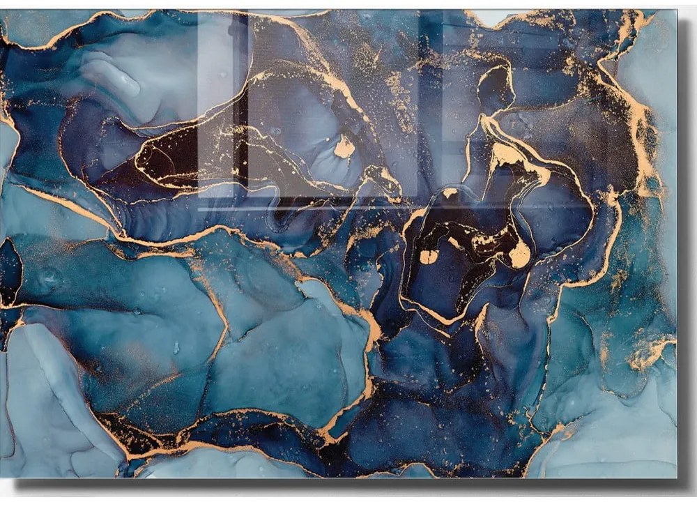 Pittura su vetro 70x50 cm Dark Marble - Wallity