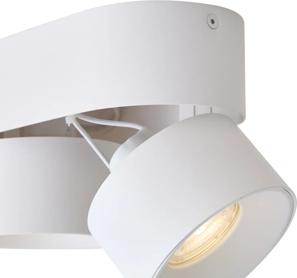 Faretto da superficie moderno bianco GU10 50mm 2 luci orientabile - Echo