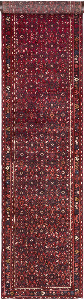 Hamedan Tappeto 120x500 Rosso (Iran) Annodato A Mano
