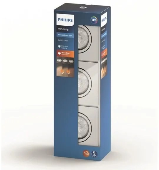 Philips 50393/11/P0 - KIT 3xLED Lampada dimmerabile SHELLBARK LED/4,5W/230V