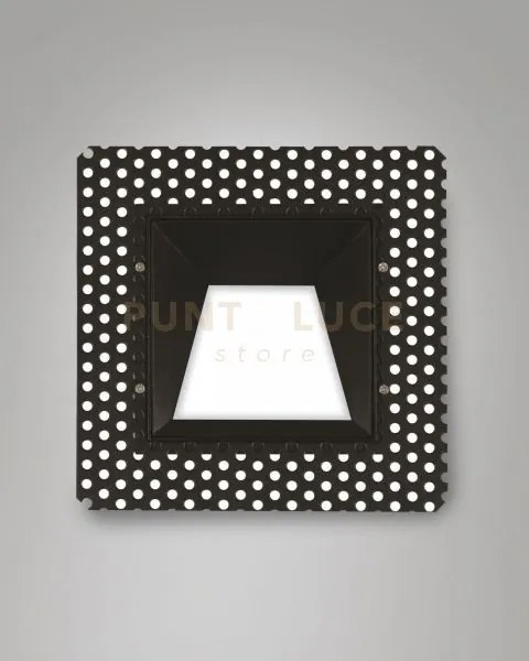 Kris incasso quadrato asimmetrico  a raso nero 2700k 890lm 8w dimme...