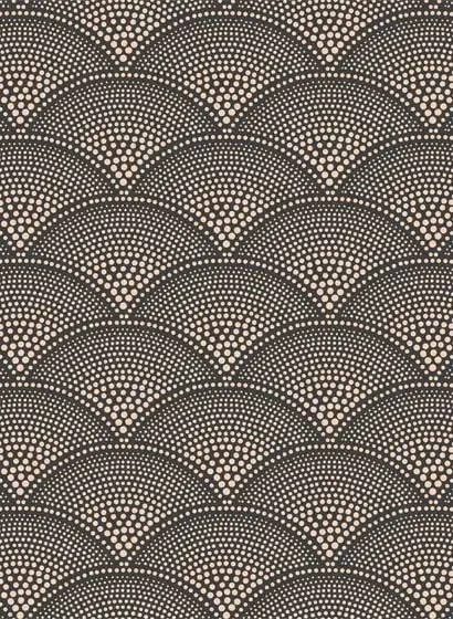 Cole & Son Carta da parati Feather Fan Icons - Charcoal/ Bronze