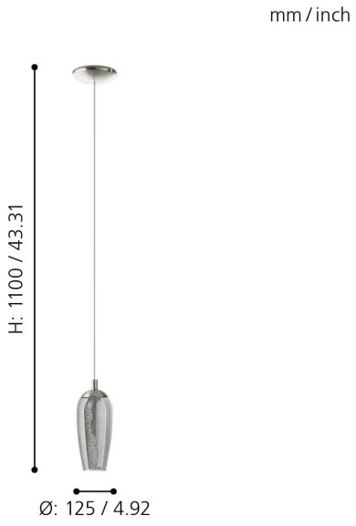 Eglo GA00040801 - Paralume di ricambio per lampadario FARSALA G9 grigio