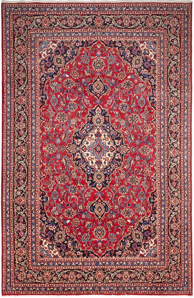 Kashan Tappeto persiano 300 x 200 Rosso (Iran) Annodato A Mano
