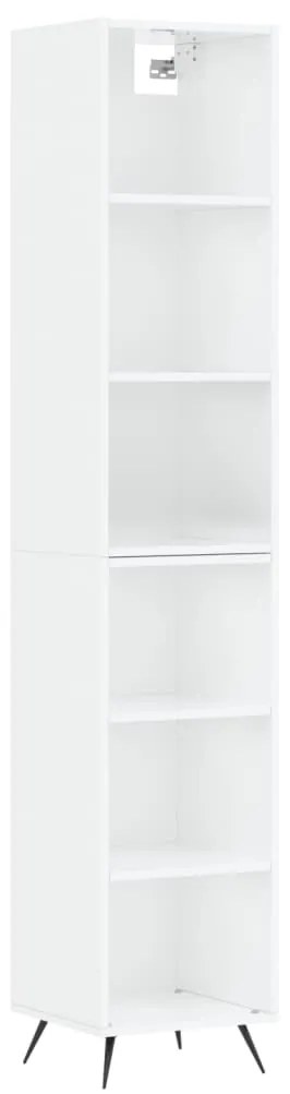 Credenza 34,5x32,5x180 cm in legno multistrato bianco lucido