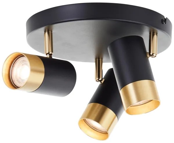 Brilliant - Faretto LED VIGOLO 3x GU10/5W/230V, nero/oro