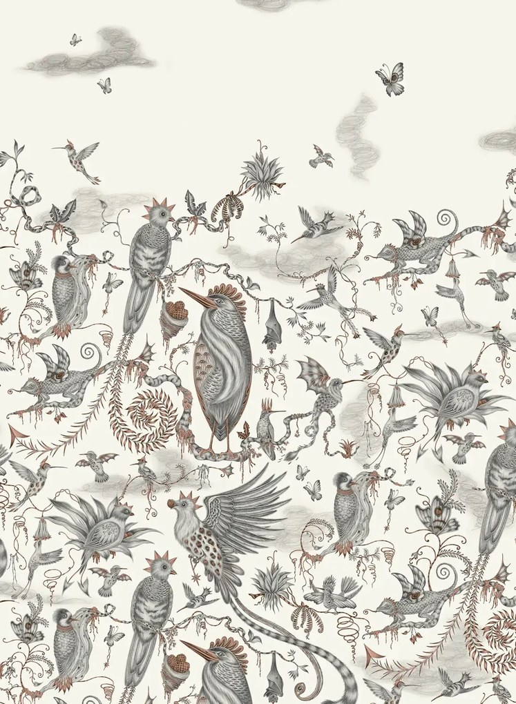 Clarke & Clarke Carta da parati Cloud Forest - Ivory
