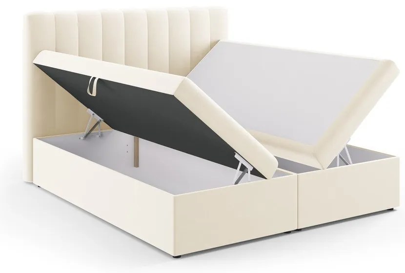 Letto boxspring beige con contenitore 180x200 cm Gina - Milo Casa