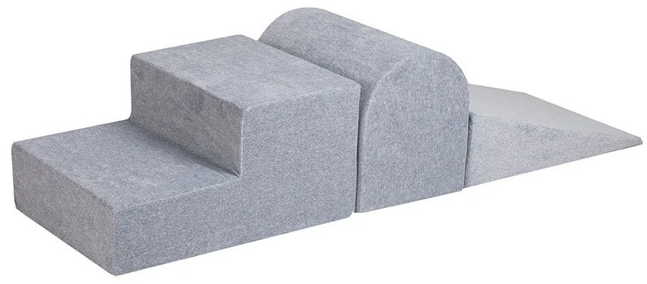 Gioco per psicomotricità grigio chiaro in velluto 3 pz altezza totale 30 cm 45x143 cm Montessori – Meowbaby