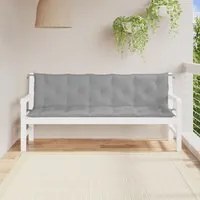 Cuscini Panca da Giardino 2pz Grigi 180x50x7cm Tessuto Oxford 361717