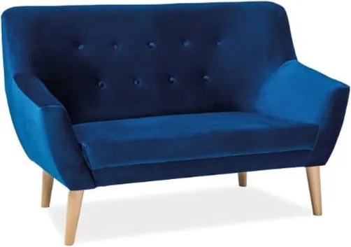 Divano Nordic 2 in velluto blu navy - Blu86