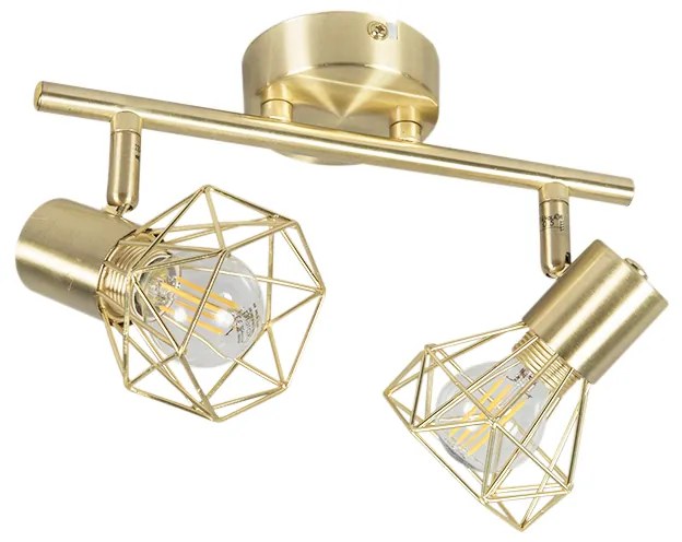 Faretto Art Déco ottone orientabile e girevole 2 luci - Mosh