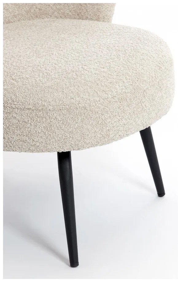 Poltrona crema in tessuto bouclé Dieyda - Light &amp; Living