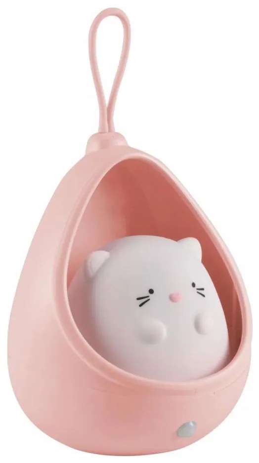 Luce di orientamento per bambini con sensore KITTY LED/0,5W/5V USB rosa