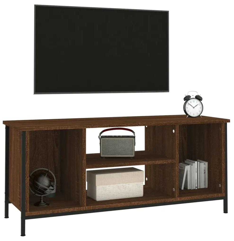 Mobile tv rovere marrone 102x35x45 cm in legno multistrato