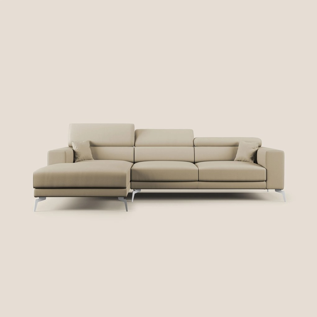Blade Divano moderno angolare con poggiatesta reclinabili in Ecopelle T04