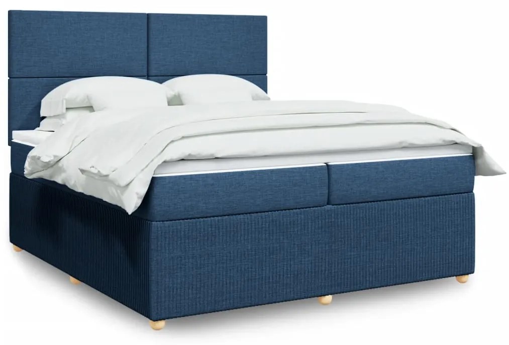 Giroletto A Molle Con Materasso Blu 200x200 Cm İn Tessuto /
