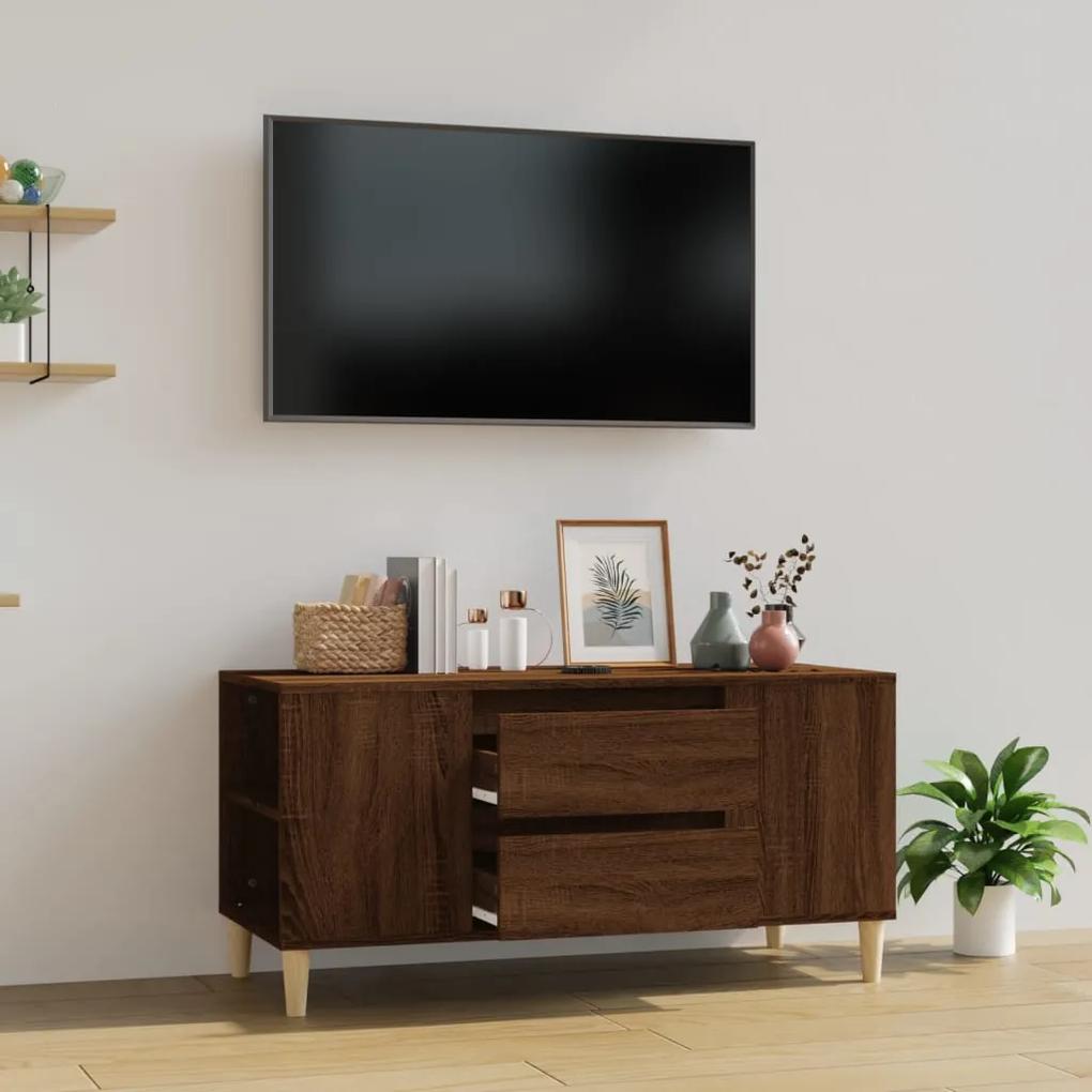 Mobile porta tv rovere marrone 102x44,5x50 cm legno multistrato