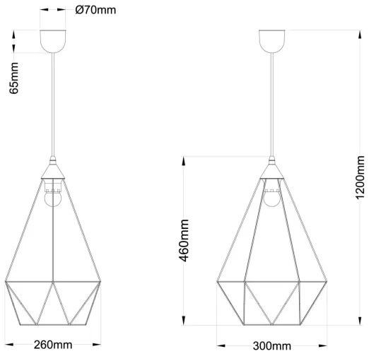 Globo 15745H1 - Lampadario a sospensione con filo ZACHARY 1xE27/60W/230V diametro 30 cm